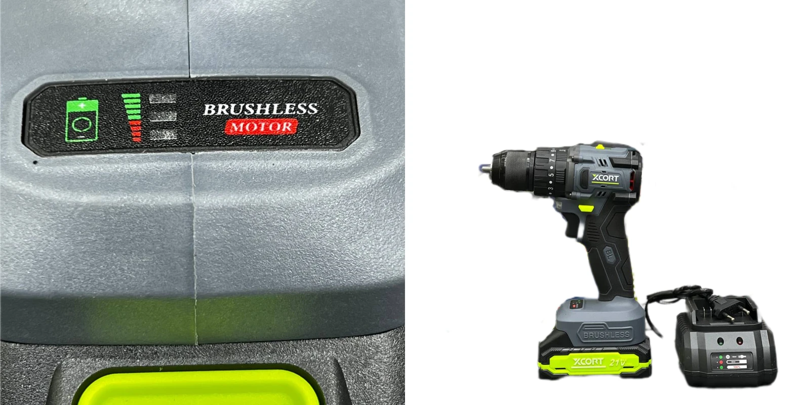 دریل شارژی دو باتری براشلس سه حالته ایکس کورت (XLD21-3BSK2B)