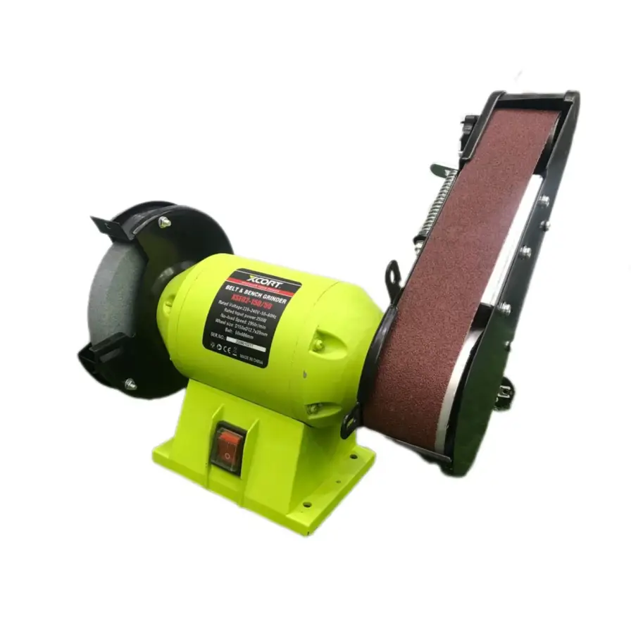 سنباده میزی برقی یک طرف سنگ و یک طرف نوار ایکس کورت مدل XSE02-150/50