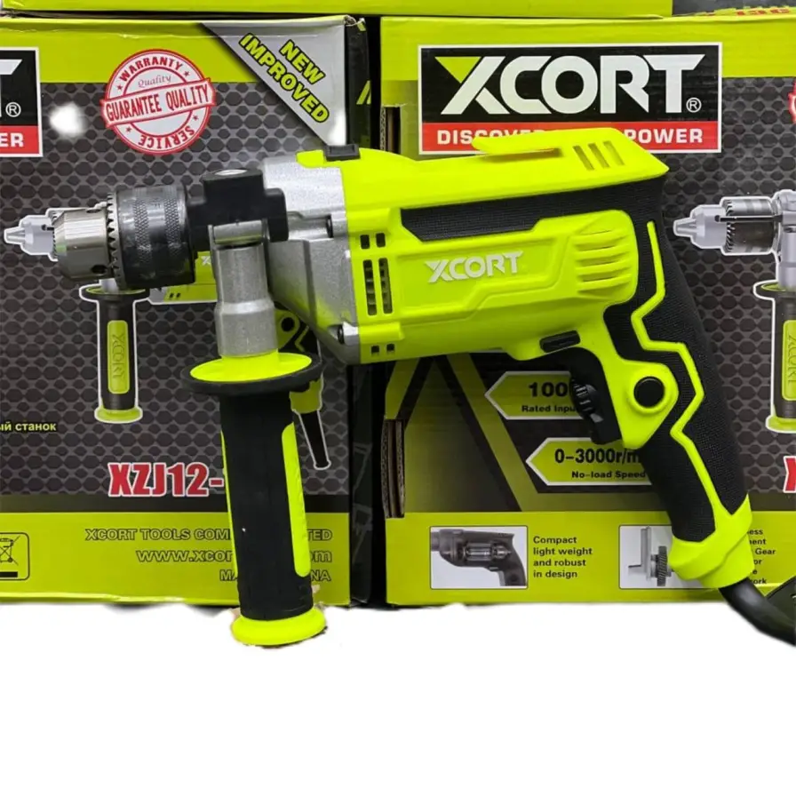 دریل گیربکس دوحالته چکش و دریل ایکس کورت مدل XZJ12-13C