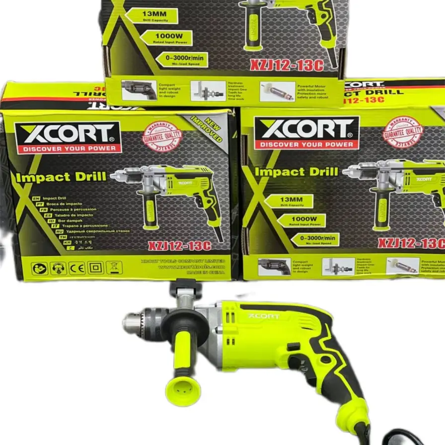 دریل گیربکس دوحالته چکش و دریل ایکس کورت مدل XZJ12-13C