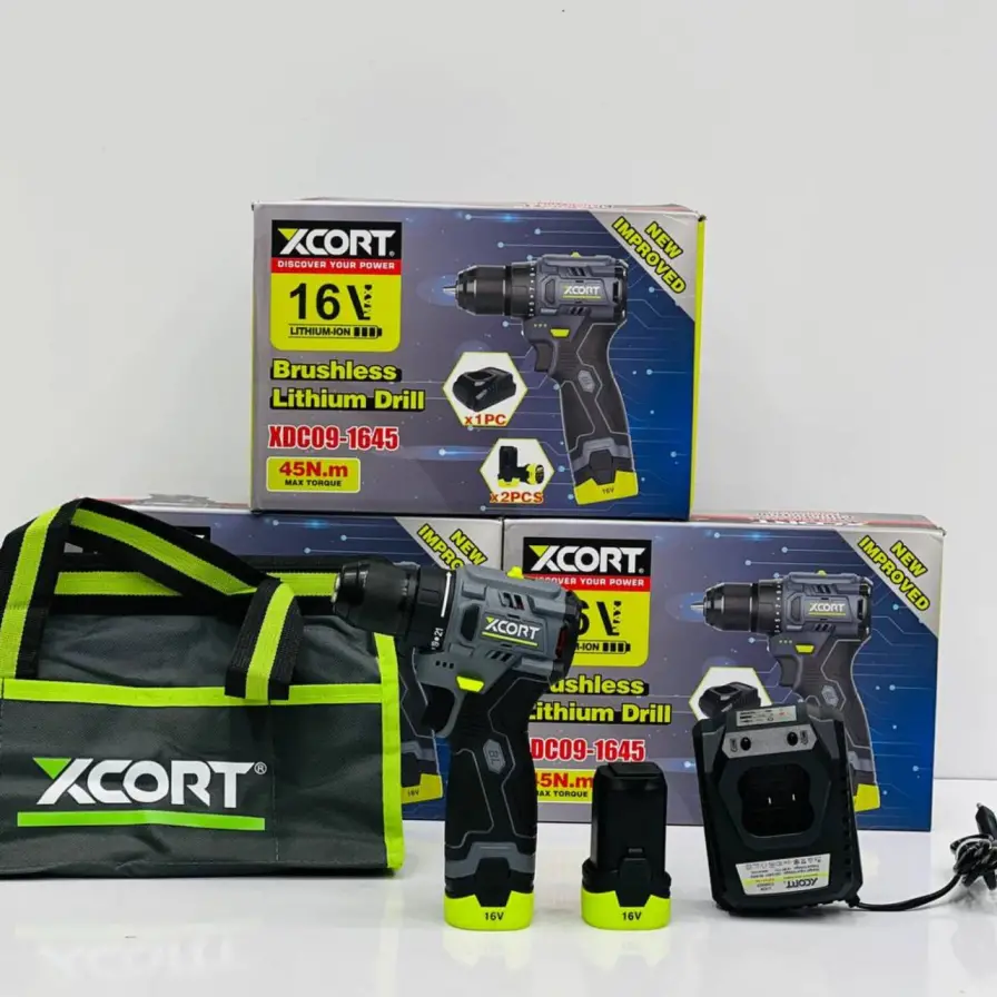 دریل شارژی براشلس 16 ولت ایکس کورت مدل XC-09-1645